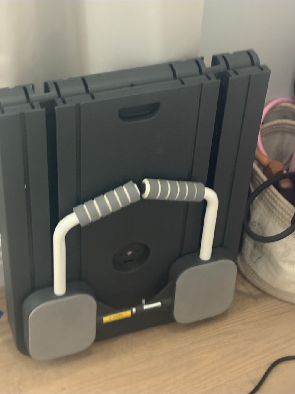 Foldable Gray Exercise Push-Up Bars with Foam Grips